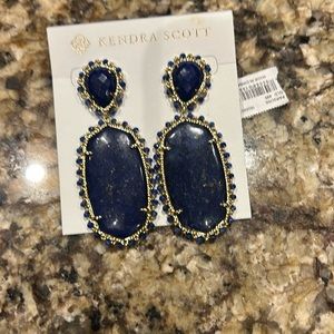 Kendra Scott earrings! Dark blue with gold  BEAUTIFUL!!